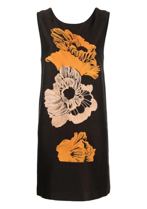 Ferragamo embroidered-floral detail dress - Brown