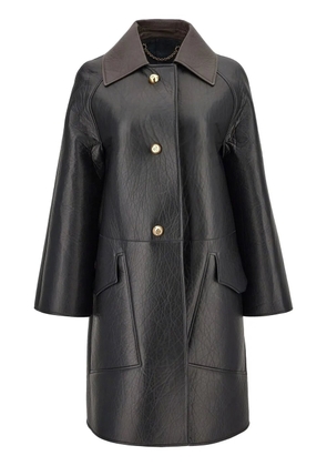 Ferragamo textured nappa-leather coat - Black