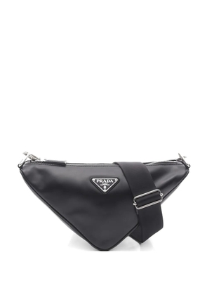 Prada Pre-Owned triangle leather shoulder bag - Black