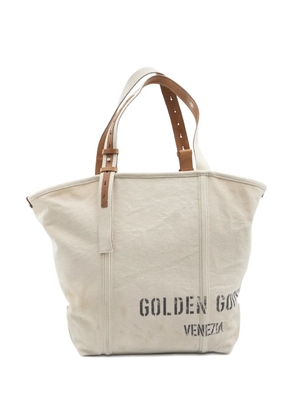 Golden Goose adjustable-handle print canvas tote bag - Neutrals