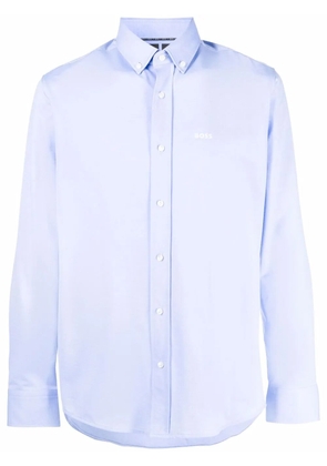 BOSS logo-print long-sleeve shirt - Blue