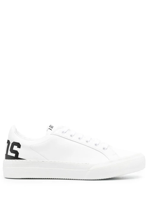 GCDS logo-print leather sneakers - White