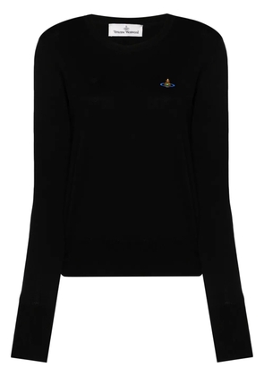 Vivienne Westwood Orb-embroidered crew-neck jumper - Black