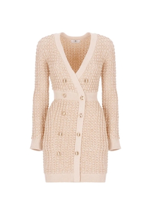 Elisabetta Franchi button-fastening mini dress - Neutrals