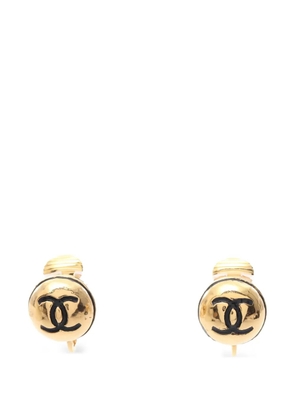 CHANEL Pre-Owned 1986-1988 coco-mark stud earrings - Gold