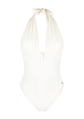 TOM FORD plunging-V-neck swimsuit - White