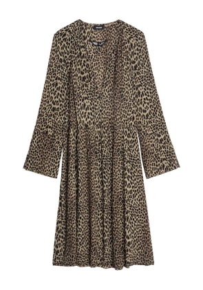 Zadig&Voltaire Rinas leopard-print V-neck mini dress - Brown