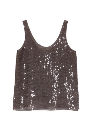 Brunello Cucinelli sequin-embellished top - Brown