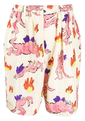 Marni graphic-print bermuda shorts - Neutrals