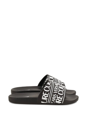 Versace Jeans Couture rubberised logo flip-flops - Black