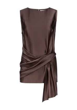 LouLou de Saison Fonda striped draped top - Brown