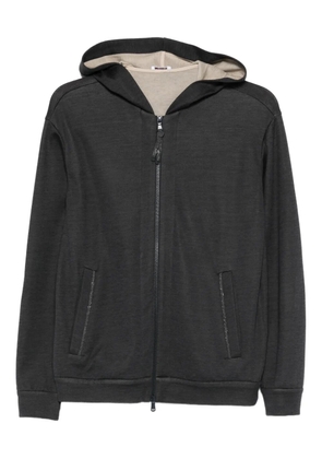 Brunello Cucinelli zip fastening cotton hoodie - Grey