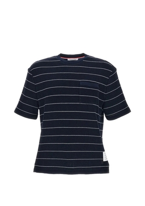 Thom Browne striped-pattern pocket T-shirt - Blue
