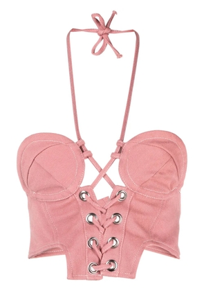 JULFER corset-style cotton top - Pink