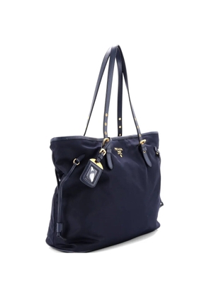 Prada Pre-Owned Belted Tessuto and Leather Medium tote bag - Blue