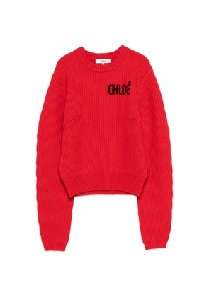 Chloé logo long-sleeved sweater - Red
