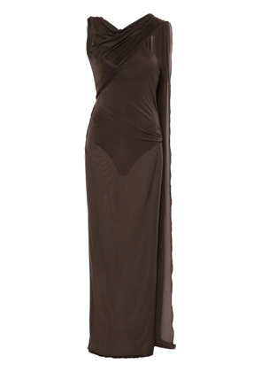 The Attico halterneck open-back maxi dress - Brown