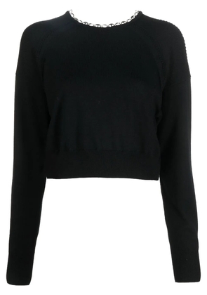 Rabanne chain-link neckline sweater - Black