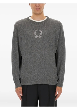Moschino embroidered crew-neck sweater - Grey
