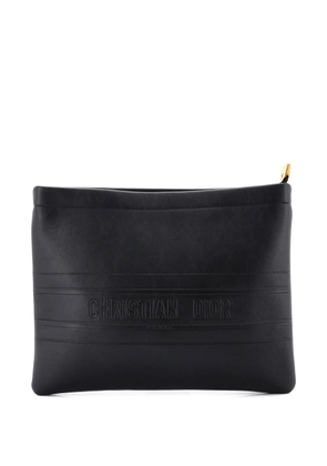 Christian Dior Pre-Owned DiorDouble Zip Leather Medium pouch - Black