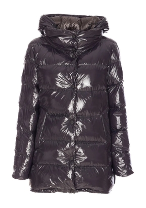 Herno press-stud fastening hooded coat - Grey