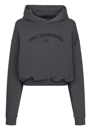 Dolce & Gabbana logo-print cotton hoodie - Grey