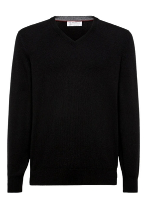 Brunello Cucinelli V-neck cashmere jumper - Black