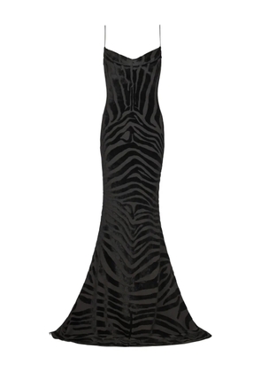Balmain zebra-print maxi dress - Black
