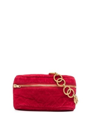CHANEL Pre-Owned diamond-quilted chain belt bag - Red