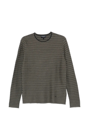 Emporio Armani patterned round-neck sweater - Green