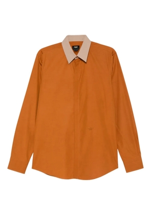 FENDI contrasting-collar shirt - Brown