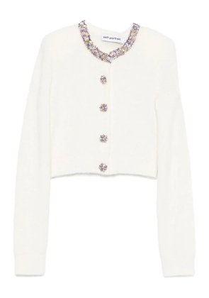 Self-Portrait buttons-embellished cardigan - Neutrals