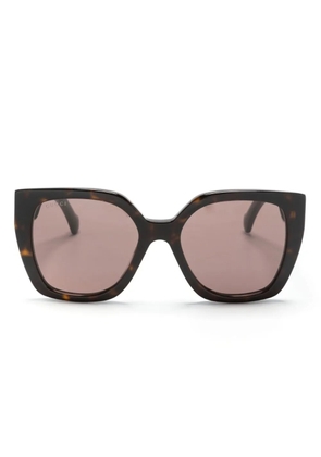 Gucci Eyewear Web-detail square-frame sunglasses - Brown