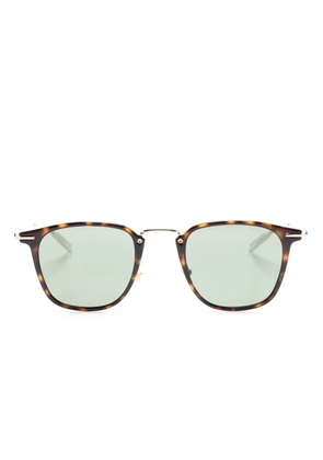 Montblanc logo-plaque square-frame sunglasses - Brown