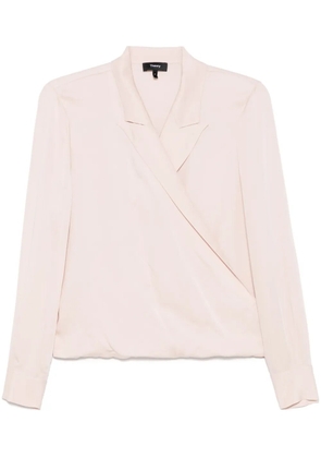 Theory peak lapel wrap blouse - Pink