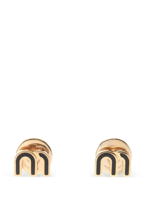 Miu Miu Pre-Owned 2020s logo earrings - Gold