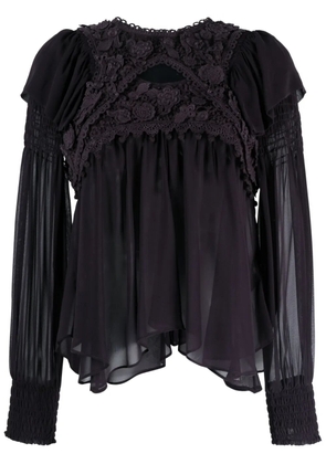 ISABEL MARANT Rokia lace-detail blouse - Black