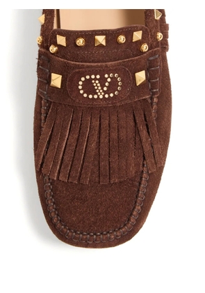 Valentino Garavani Fastaway Driver suede loafers - Brown