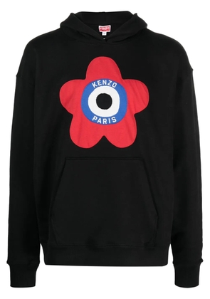 Kenzo floral-patch hoodie - Black