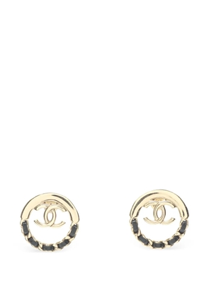 CHANEL Pre-Owned 1986 coco mark leather earrings - Gold
