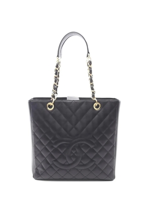 CHANEL Pre-Owned 2013-2014 chain-link matelasse tote bag - Black