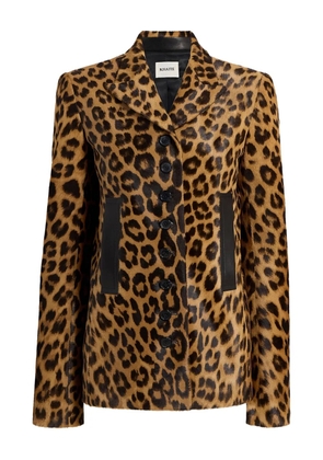 KHAITE Button Leopard Jacket - Brown