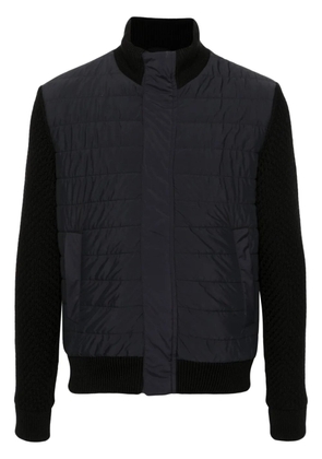Herno knitted-panels padded bomber jacket - Black