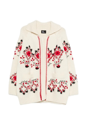 Moncler Grenoble floral-detail cardigan - Neutrals