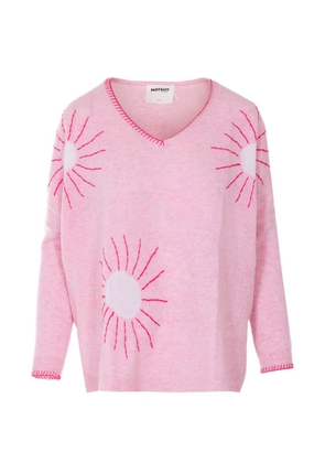 Not Shy embroidered V-neck sweater - Pink