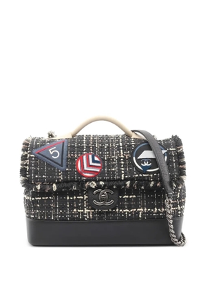 CHANEL Pre-Owned 2016 tweed chain shoulder bag - Black