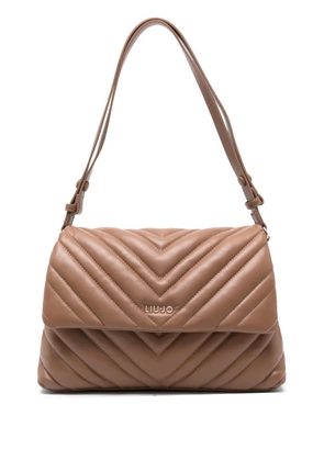 LIU JO quilted-chevron shoulder bag - Brown