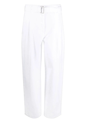 Philosophy Di Lorenzo Serafini belted cotton gabardine trousers - White