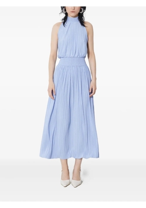 SAMSOE SAMSOE pleated high-neck midi dress - Blue
