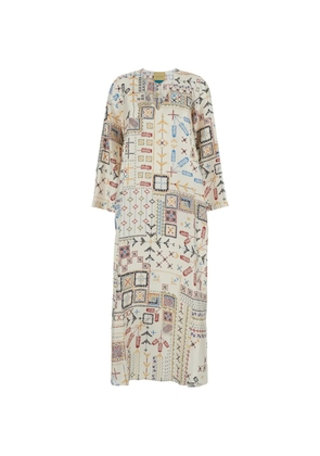 Momoni geometric-pattern maxi dress - Neutrals